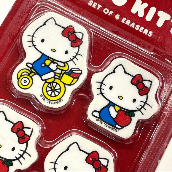 Hello Kitty Sanrio Kids Set Of 4 Erasers For School Home Classroom New - Picture 6 of 10